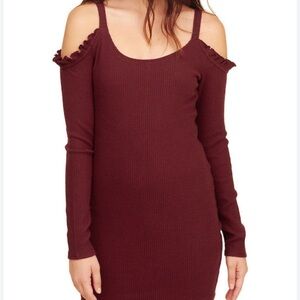 Ribbed sweater Hollister dress size Xs maroon NWT